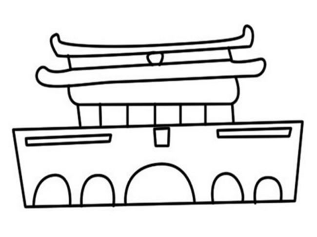 雄偉的天安門簡筆畫
