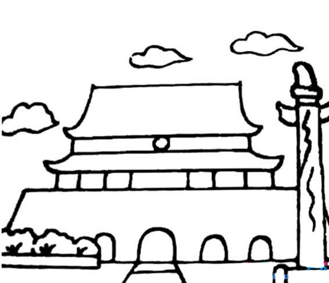 雄偉的天安門簡筆畫