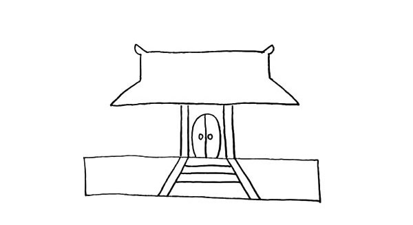 寺廟簡筆畫詳細步驟