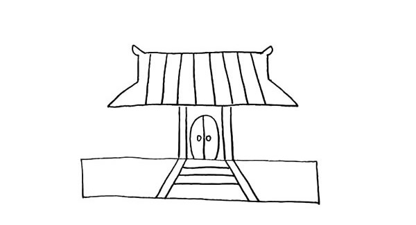 寺廟簡筆畫詳細步驟