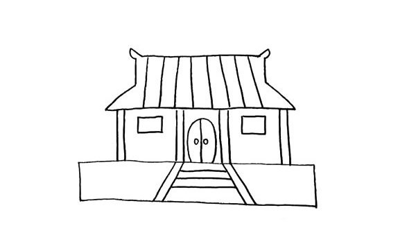 寺廟簡筆畫詳細步驟