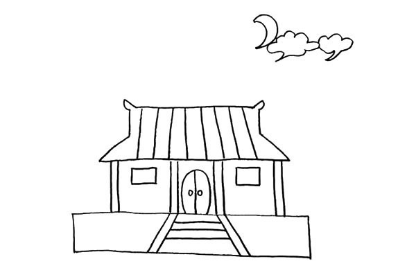 寺廟簡筆畫詳細步驟