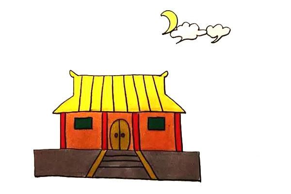 寺廟簡筆畫詳細步驟