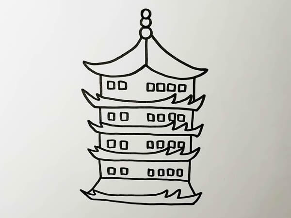 關于黃鶴樓的簡筆畫步驟詳解
