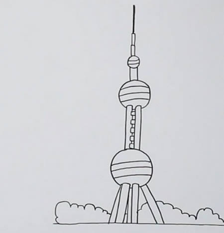 上海東方明珠簡筆畫詳細步驟