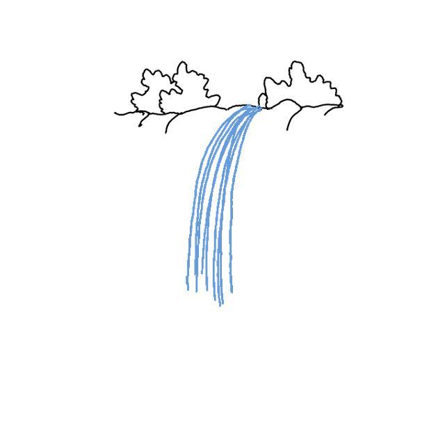 瀑布簡(jiǎn)筆畫步驟詳解
