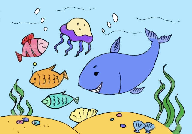 海底世界主題兒童簡筆畫