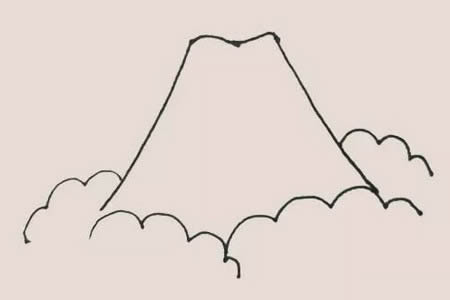 噴發(fā)的火山簡(jiǎn)筆畫怎么畫