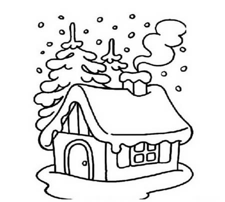 冬天下雪的風(fēng)景簡筆畫 冬天下雪的風(fēng)景簡筆畫