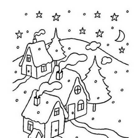 冬天下雪的風(fēng)景簡筆畫 冬天下雪的風(fēng)景簡筆畫
