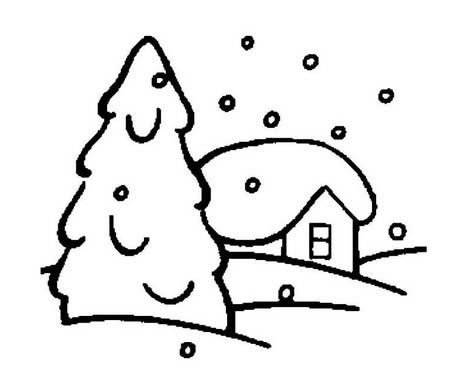 冬天下雪的風(fēng)景簡筆畫 冬天下雪的風(fēng)景簡筆畫