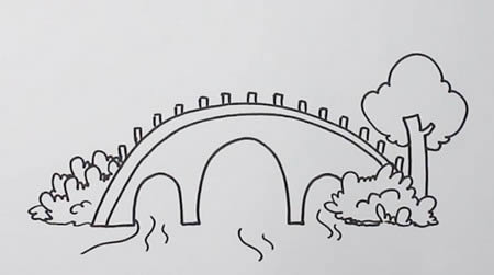 關(guān)于小橋流水的風(fēng)景簡筆畫