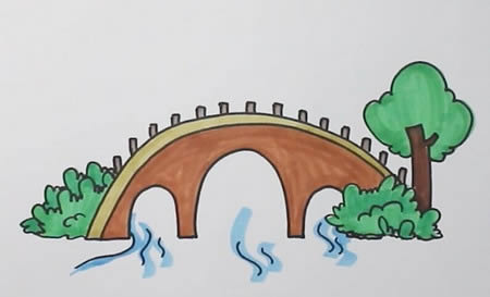 關(guān)于小橋流水的風(fēng)景簡筆畫