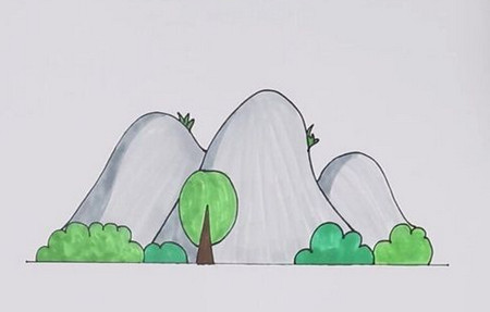 遠(yuǎn)處的山峰兒童簡(jiǎn)筆畫(huà)