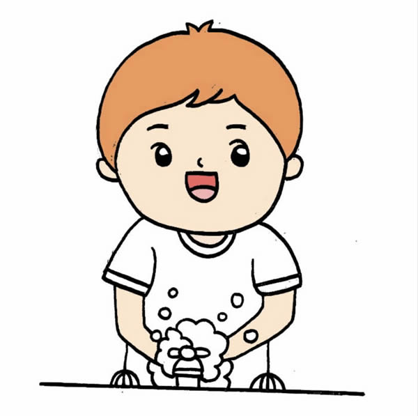 預(yù)防肺炎勤洗手簡(jiǎn)筆畫(huà)