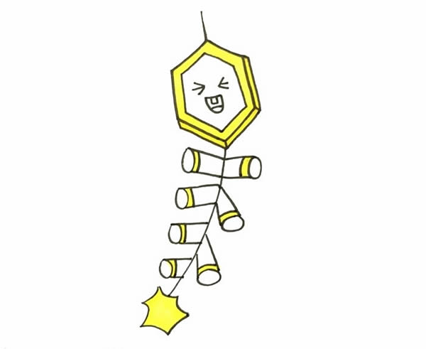 一串卡通的鞭炮簡(jiǎn)筆畫(huà)步驟