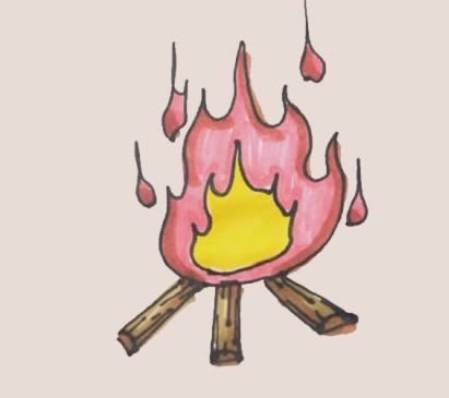 火堆簡(jiǎn)筆畫步驟