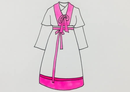 古代女生長裙簡筆畫