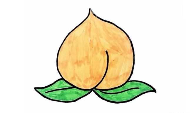 非常簡單的桃子兒童畫步驟