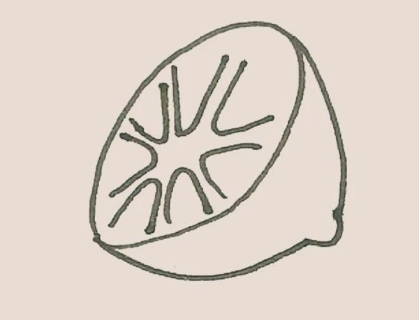 切開的檸檬簡筆畫