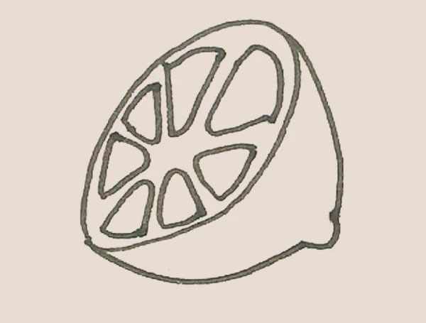 切開的檸檬簡筆畫