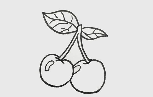 櫻桃簡(jiǎn)筆畫(huà)步驟