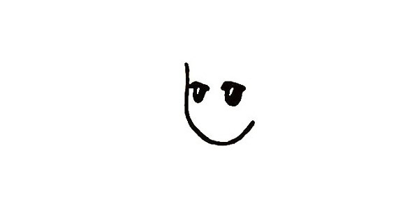 春節(jié)貼福字的小女孩簡筆畫