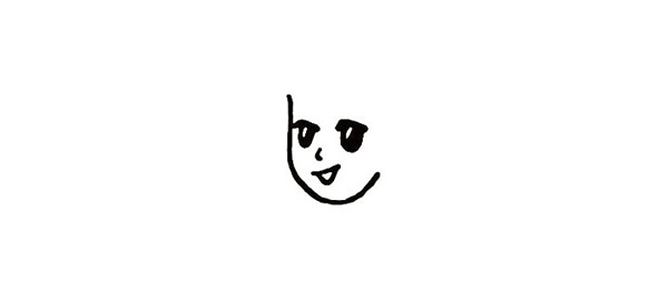 春節(jié)貼福字的小女孩簡筆畫