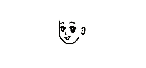 春節(jié)貼福字的小女孩簡筆畫