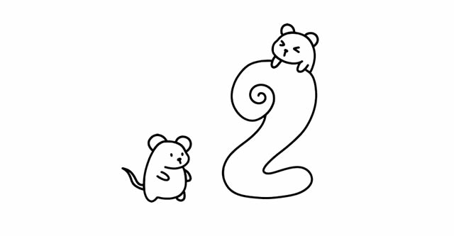 鼠年藝術字簡筆畫