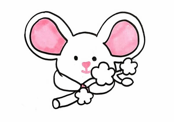 老鼠和梅花簡筆畫步驟