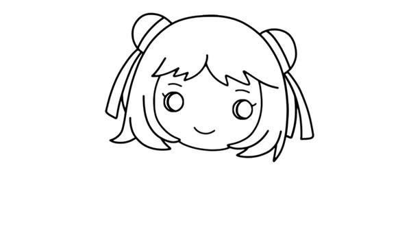 小女孩喜迎元旦簡筆畫步驟