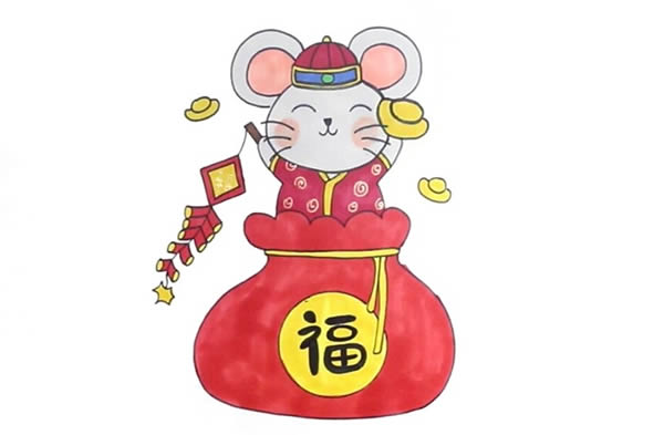 鼠年簡筆畫步驟