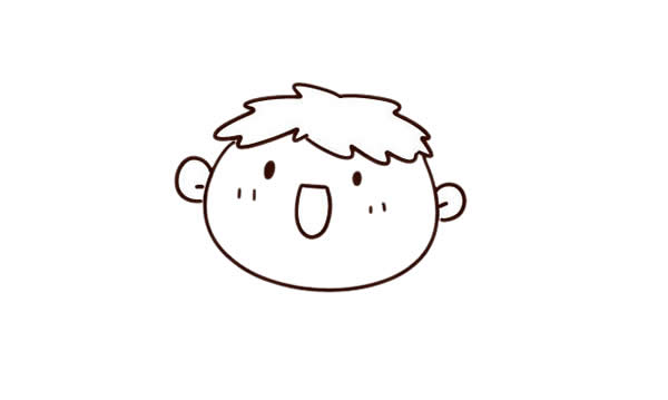 小男孩元旦快樂簡筆畫
