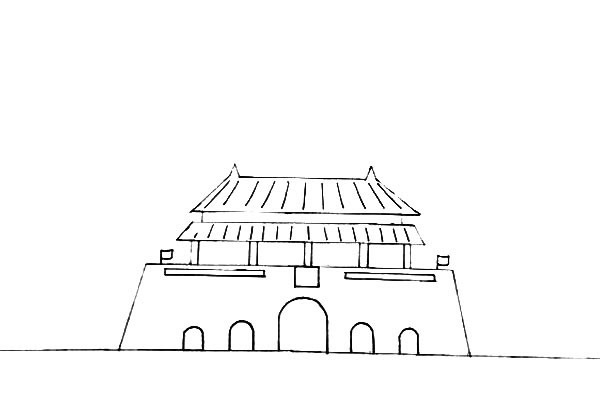 國慶節天安門主題簡筆畫