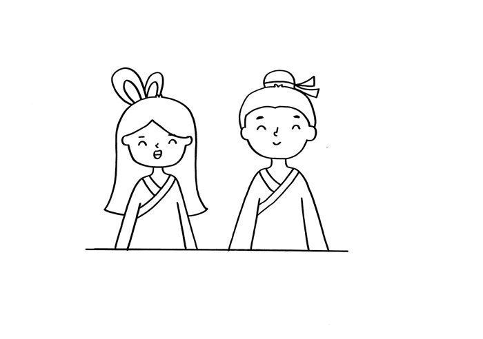 關(guān)于牛郎織女的簡筆畫