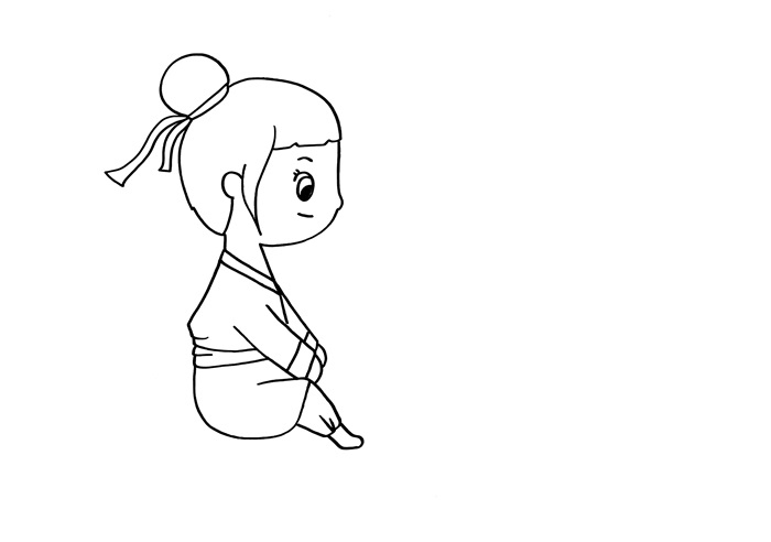 七夕節(jié)牛郎織女相愛簡筆畫