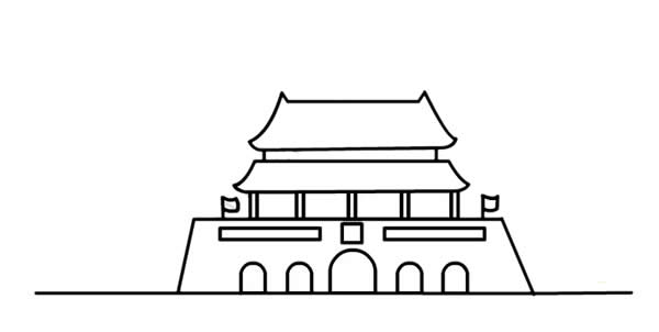 國慶節(jié)天安門和國旗簡筆畫