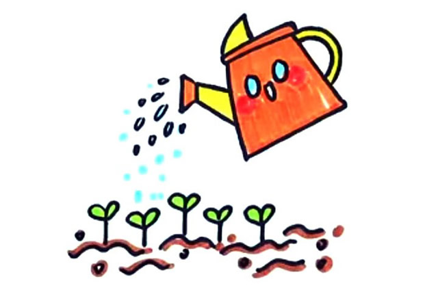 植樹節(jié)給樹苗澆水簡(jiǎn)筆畫