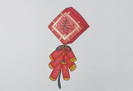 春節(jié)關(guān)于鞭炮的簡(jiǎn)筆畫