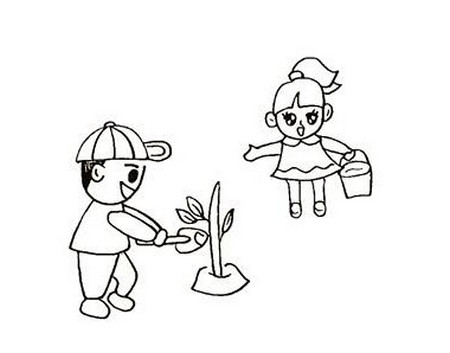 植樹節(jié)兒童簡筆畫詳細步驟