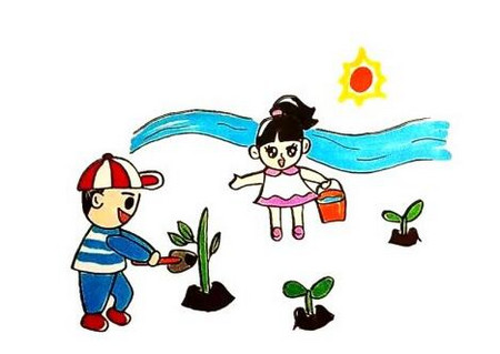 植樹節(jié)兒童簡筆畫詳細步驟