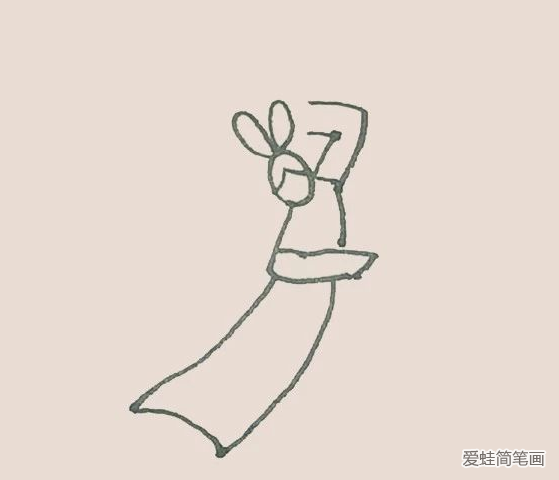 中秋節簡單的嫦娥奔月簡筆畫