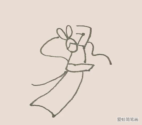 中秋節簡單的嫦娥奔月簡筆畫