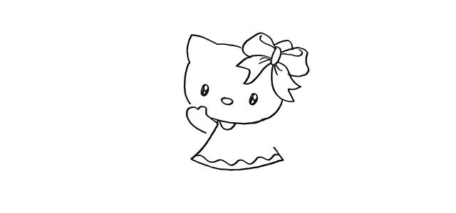 hello kitty簡筆畫步驟教程