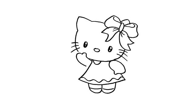 hello kitty簡筆畫步驟教程