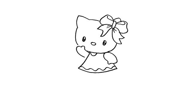 hello kitty簡筆畫步驟教程