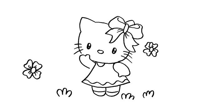 hello kitty簡筆畫步驟教程