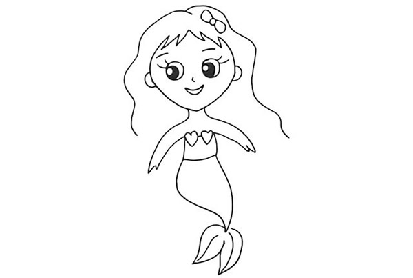海底世界美人魚簡筆畫教程