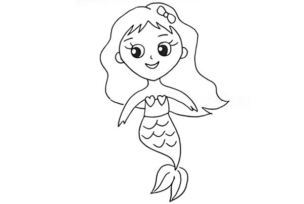 海底世界美人魚簡筆畫教程